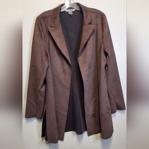 228. Nygard Dark Brown Faux Suede Blazer